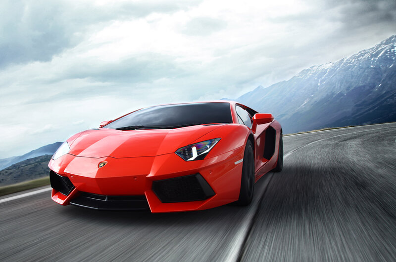 Red Sports Car — Dynamic, Photograph, Mountain