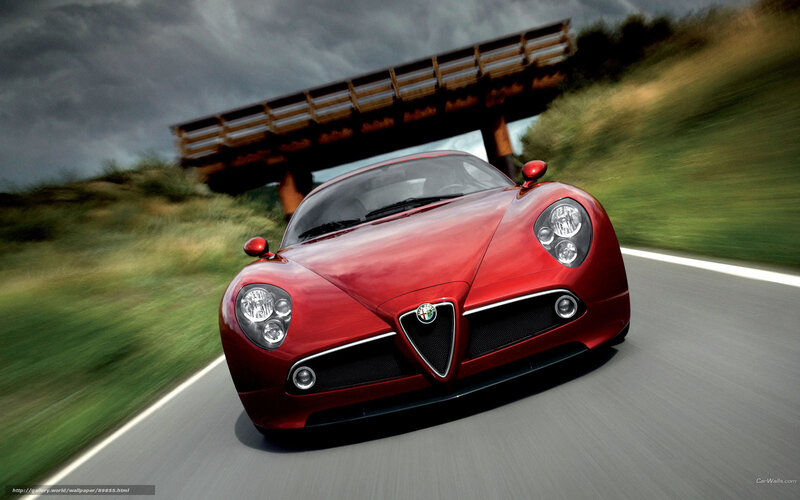 Red Sports Car — Dynamic, Photograph, Road, Bridge