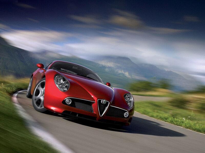Red Sports Car — Dynamic, Sky