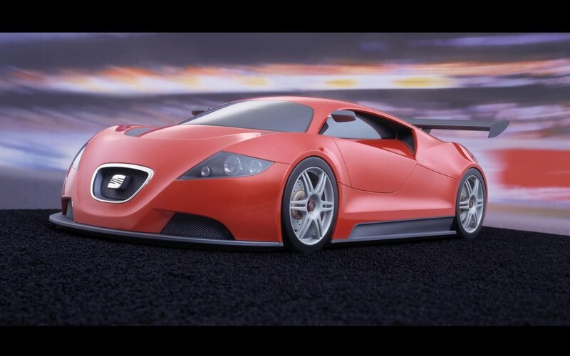 Red Sports Car — Dynamic, Sunset, 3d Render, Tire, Wing