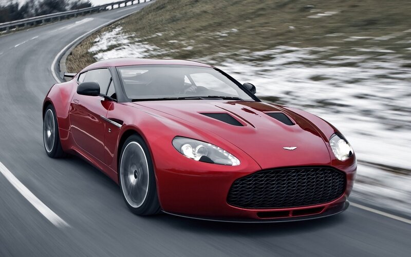Red Sports Car — Dynamic, Winter, Photograph, Road