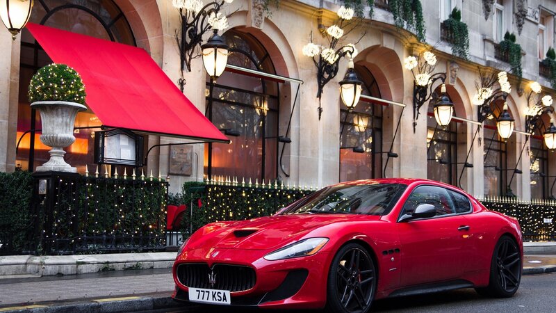 Red Sports Car — Elegant, Night