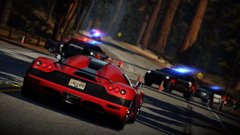 Red Sports Car Fleeing