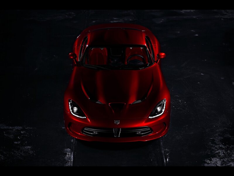 Red sports car from above