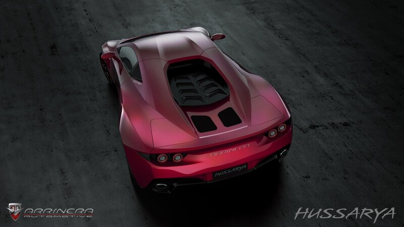 red sports car from above