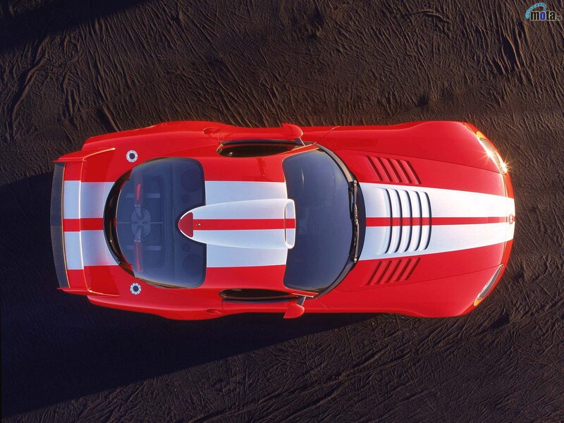 Red sports car from above