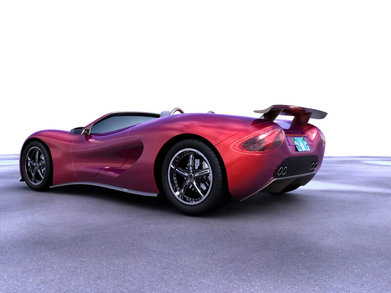 red sports car from rear