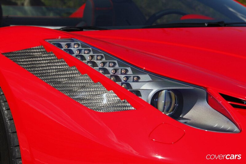 red sports car front detail