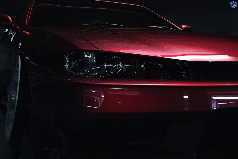 Red Sports Car Front — Dramatic, Night