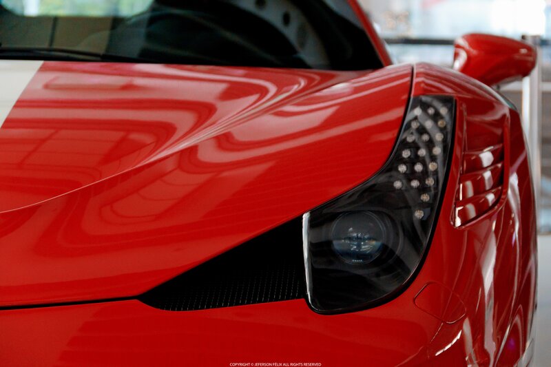Red Sports Car Front — Dramatic, Photograph, Headlight