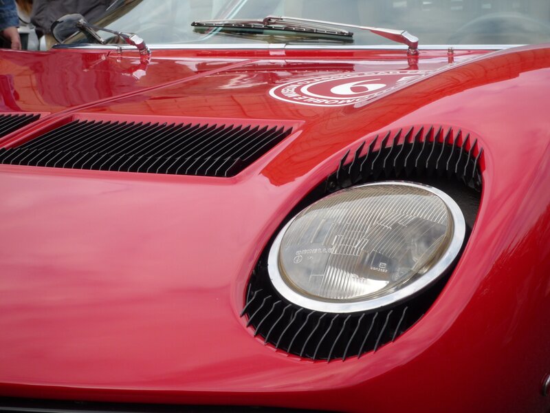 Red sports car front view