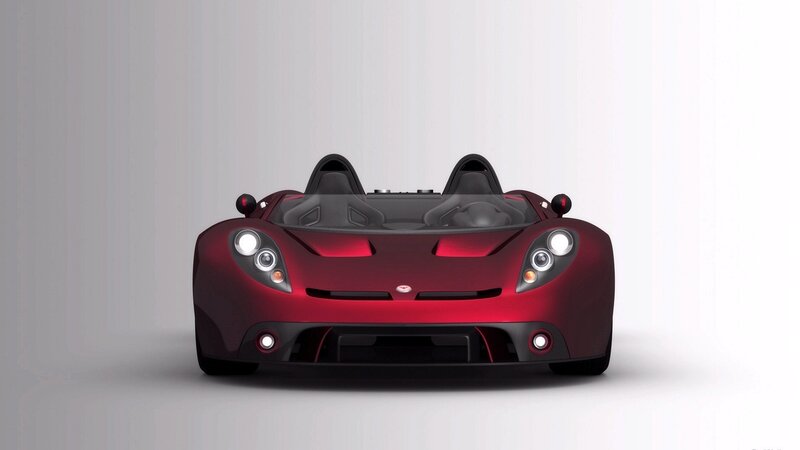 red sports car front view