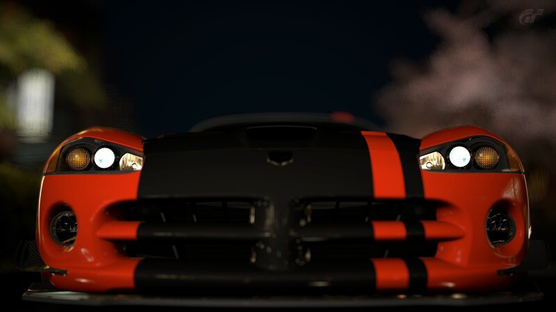 red sports car front view
