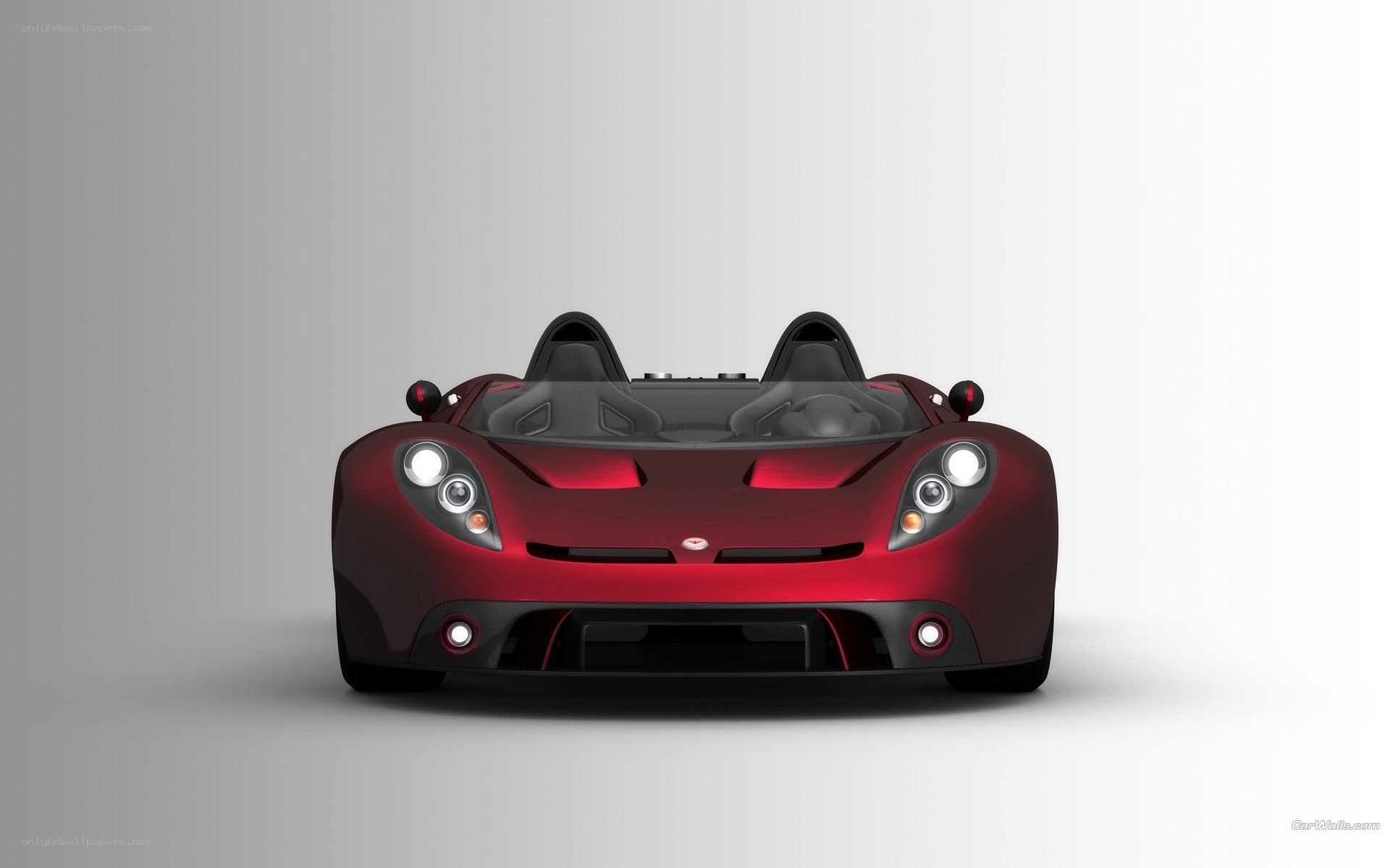 red sports car front view