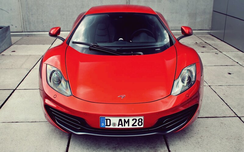 red sports car front view