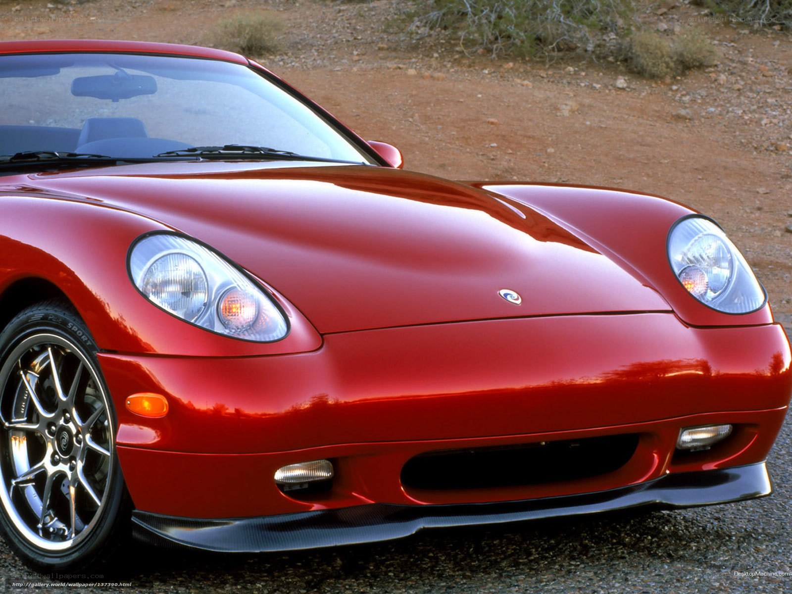 Red sports car front view