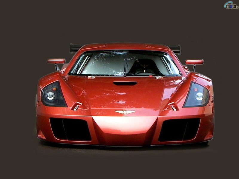red sports car front view