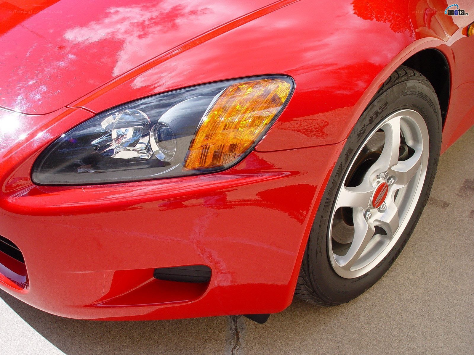 red sports car front view