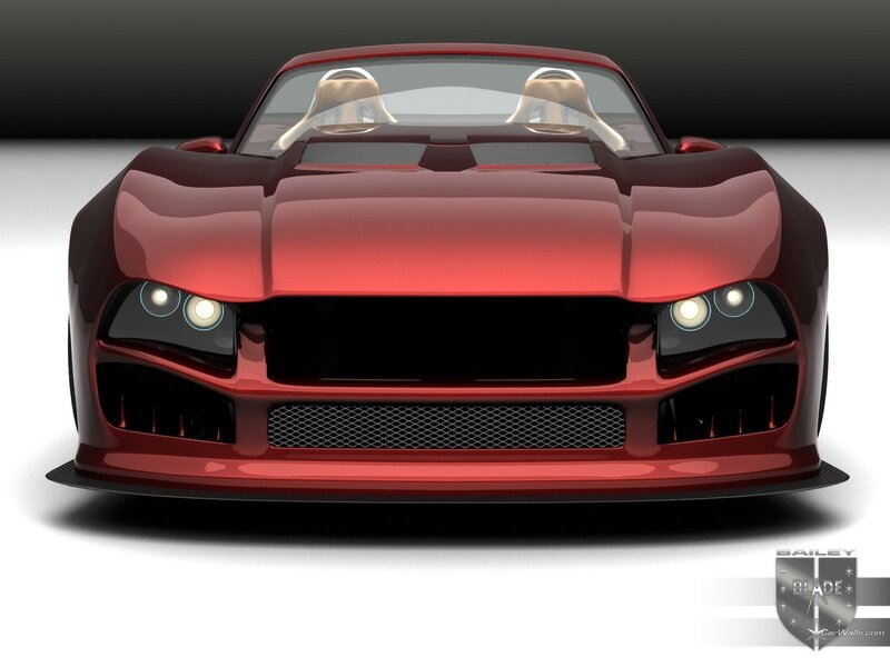 red sports car front view