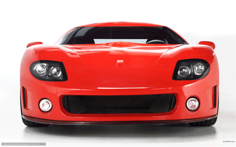 Red sports car front view