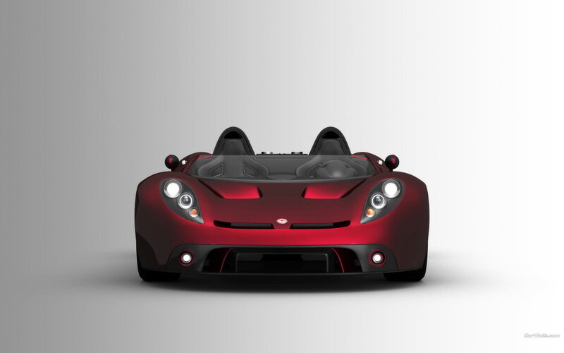 red sports car front view