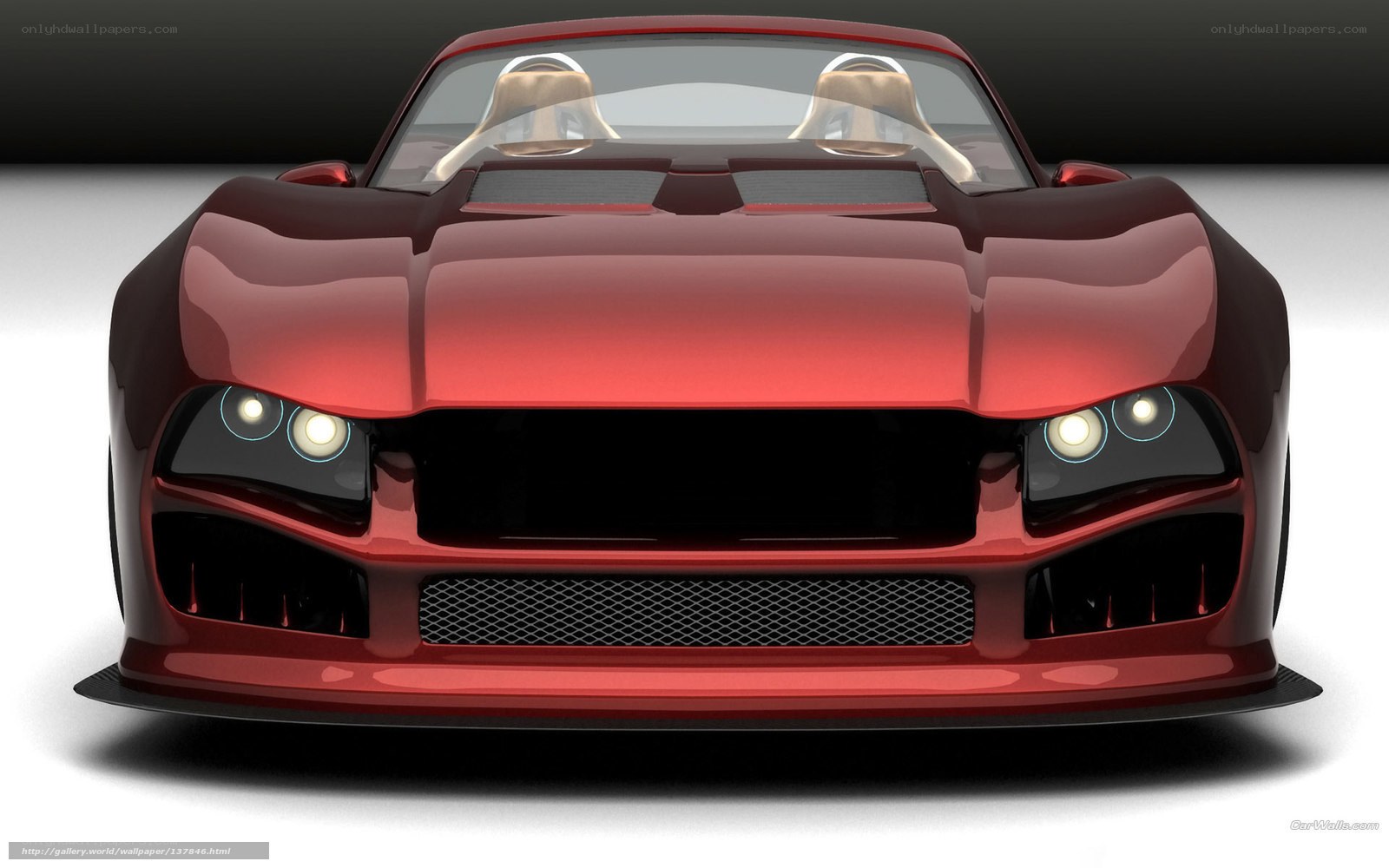 red sports car front view