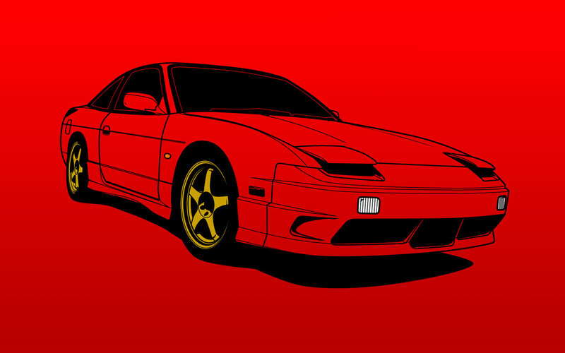 red sports car illustration