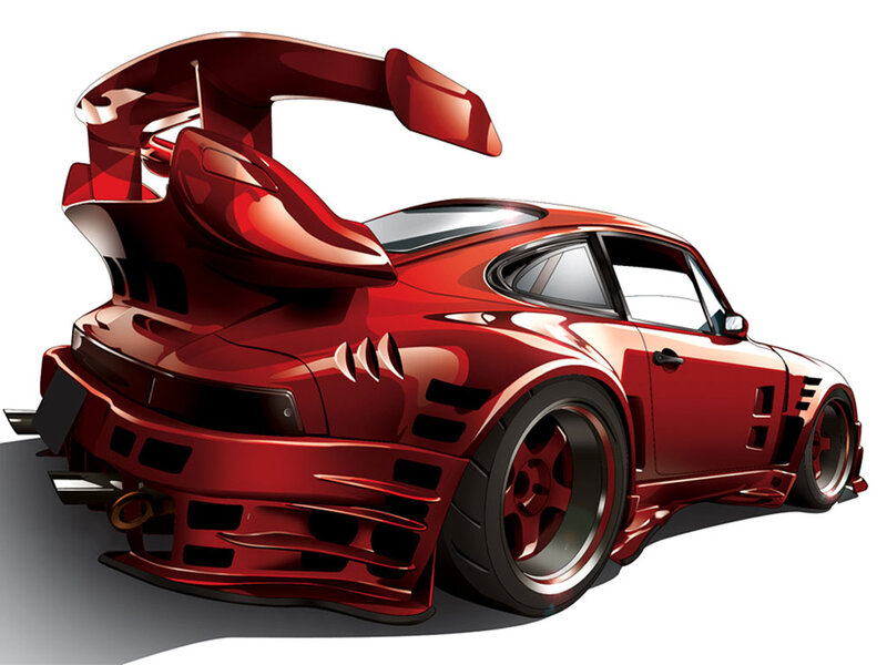 red sports car illustration