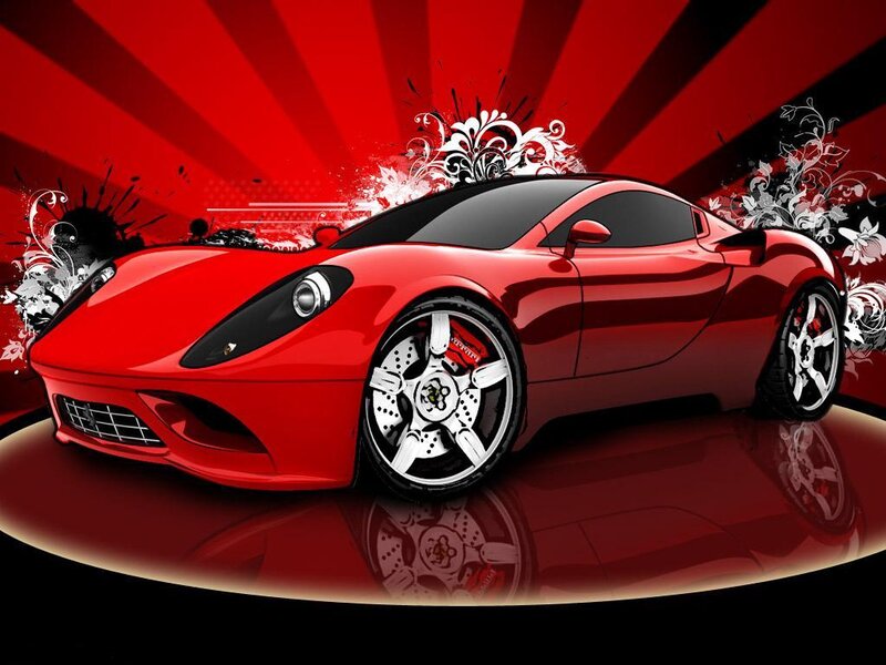 Red sports car illustration