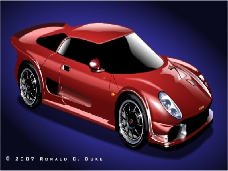 red sports car illustration