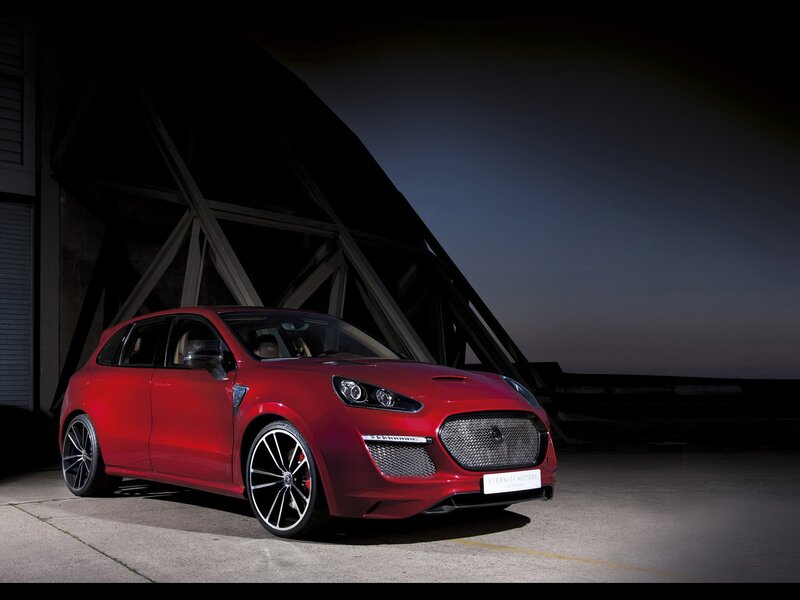 Red sports car in dark setting