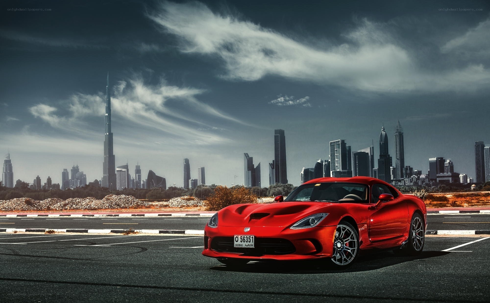 Red sports car in Dubai