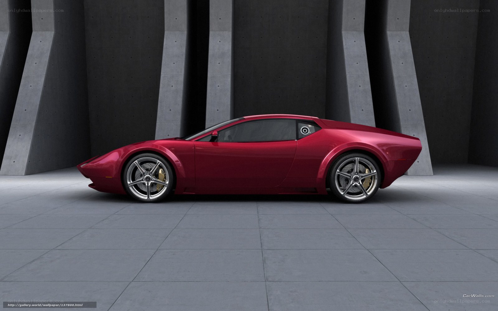 red sports car in modern setting