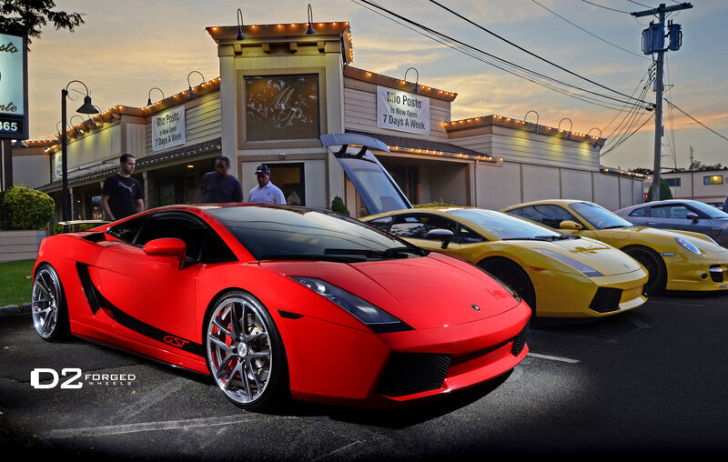 Red Sports Car in Parking Lot — Dramatic