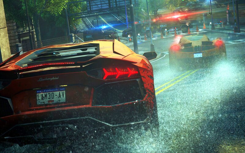 Red Sports Car in Rain — Dramatic