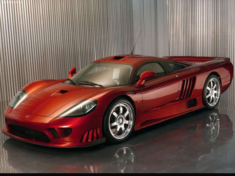 red sports car in showroom