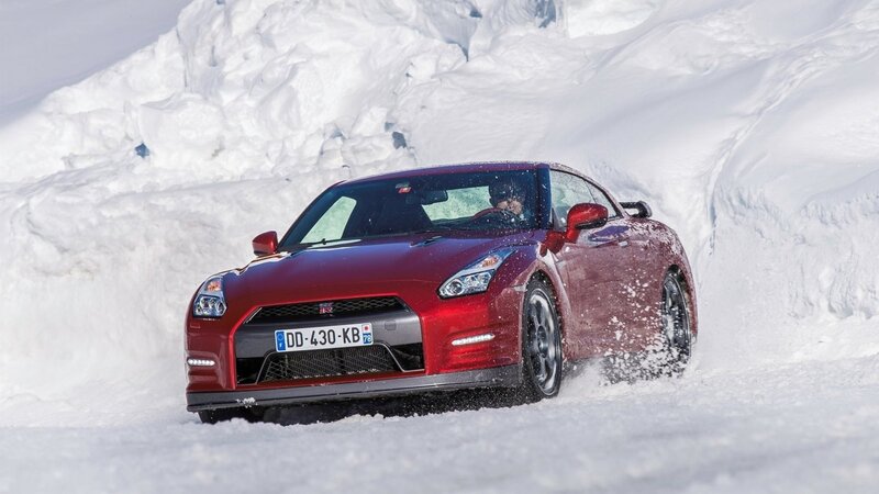Red Sports Car in Snow — Dynamic, Winter, Photograph, Driver