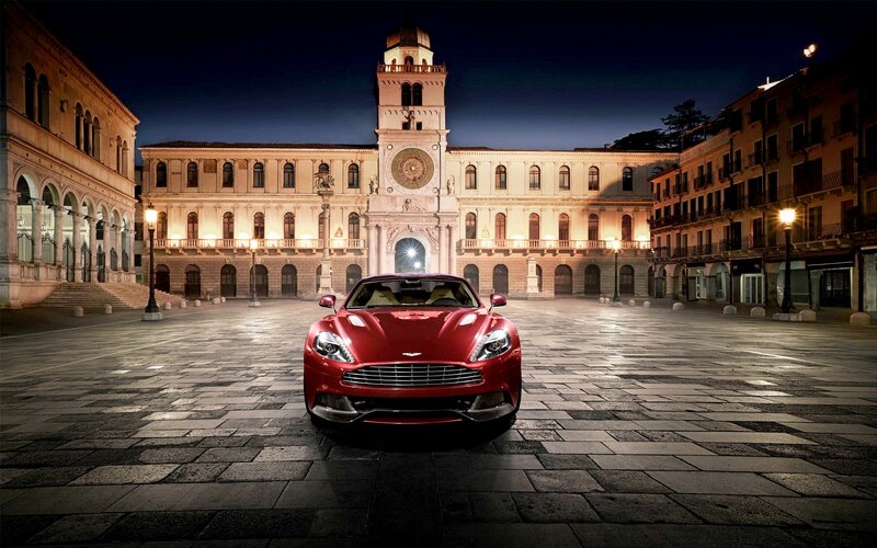 Red Sports Car in Square