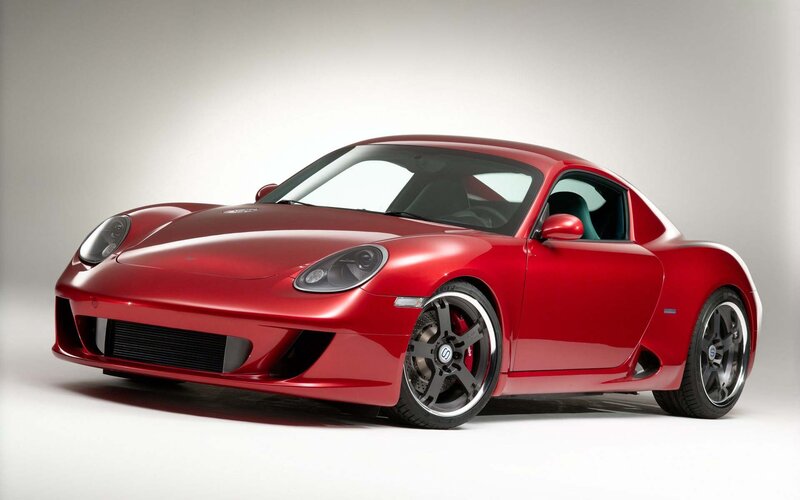 Red sports car in studio