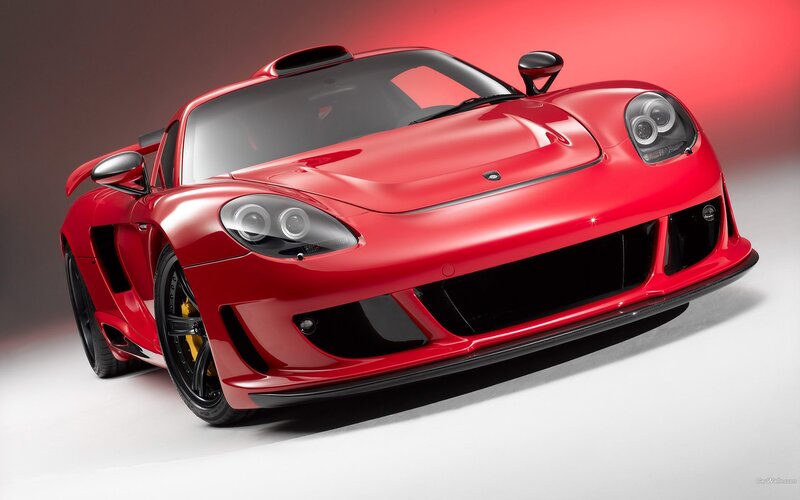 red sports car in studio