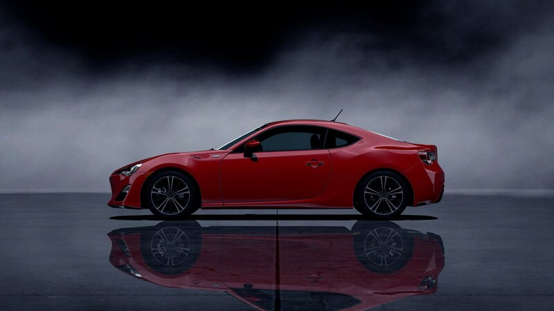red sports car in studio