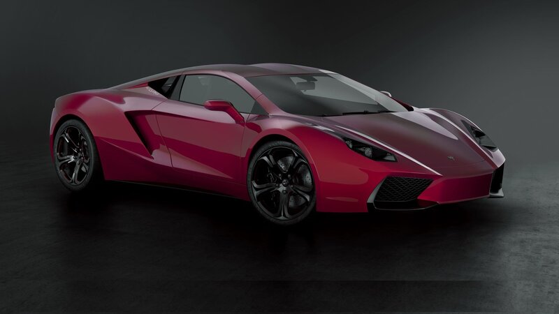 red sports car in studio