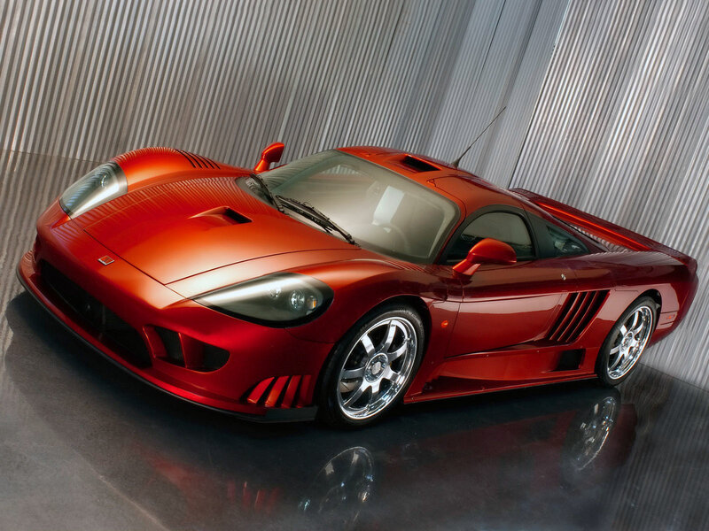 Red sports car in studio