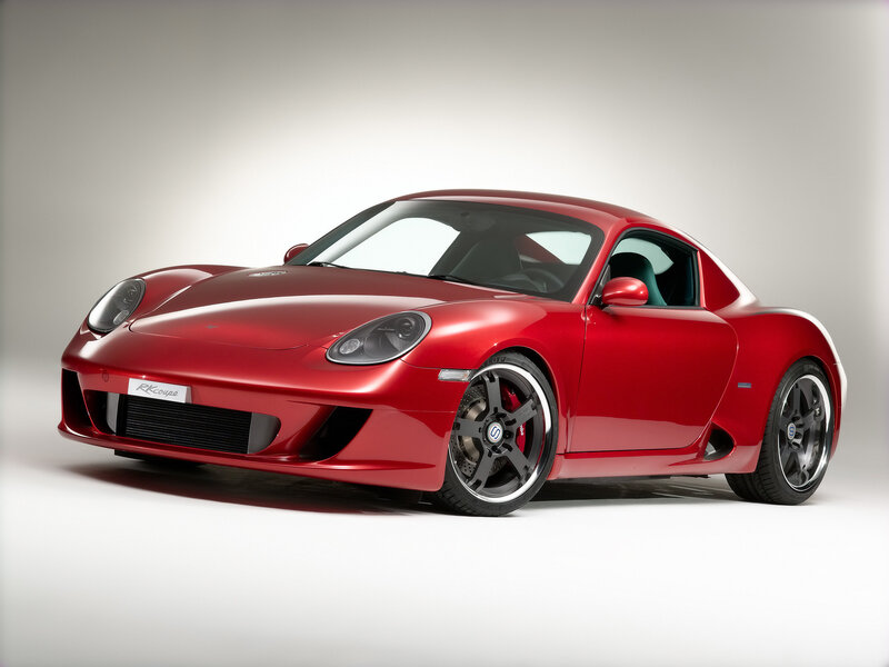 Red sports car in studio