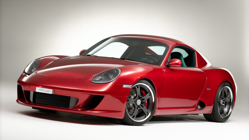 Red sports car in studio