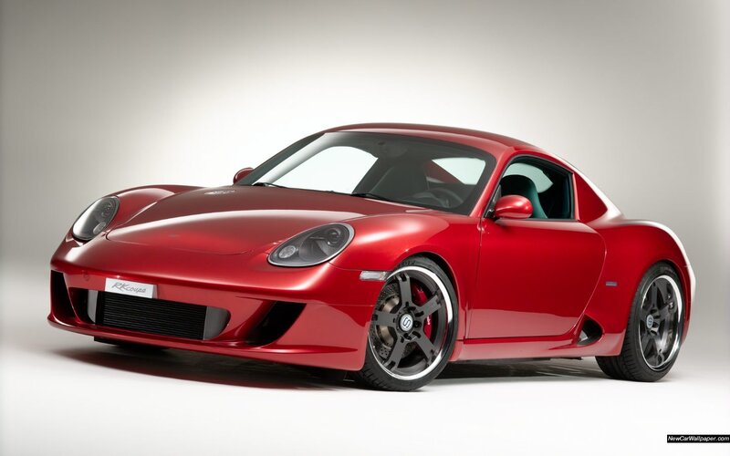 Red sports car in studio