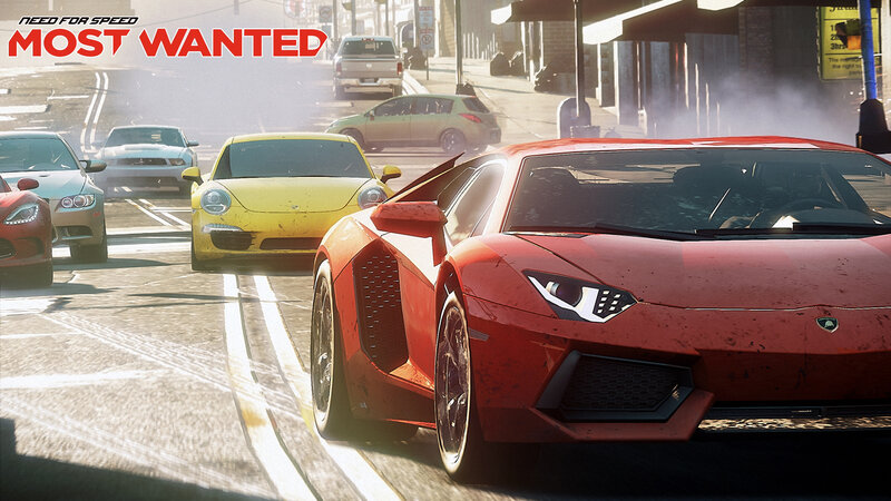 Red Sports Car in Traffic