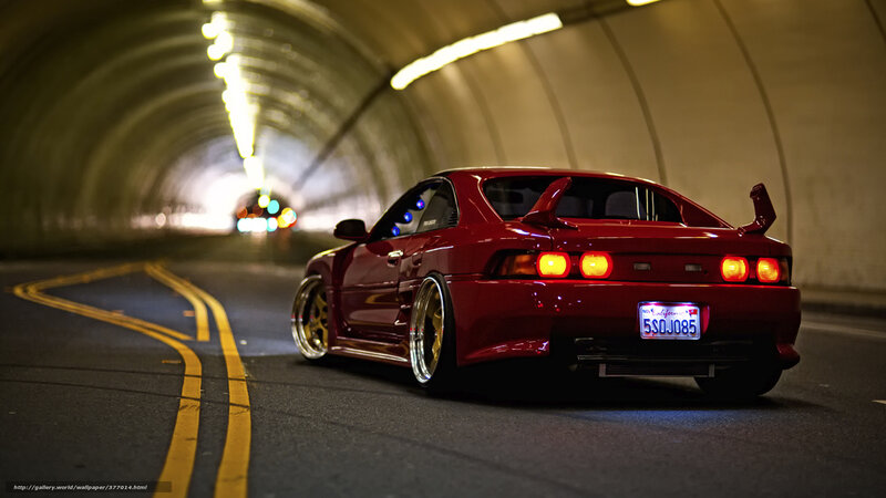 Red Sports Car in Tunnel — Dramatic