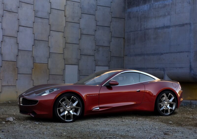 Red sports car in urban setting