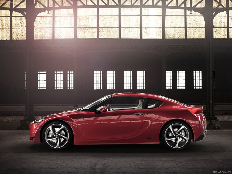 Red sports car in warehouse